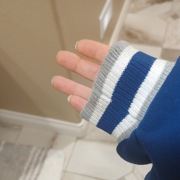 Men's Gray and Blue LA Los Angeles DODGERS Reversible Varsity Jacket - Picture 8 of 8